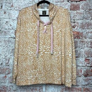 LAILA ALI size all! Active Wear Animal Print Pullover Shoelace Hoodie Shirt NEW